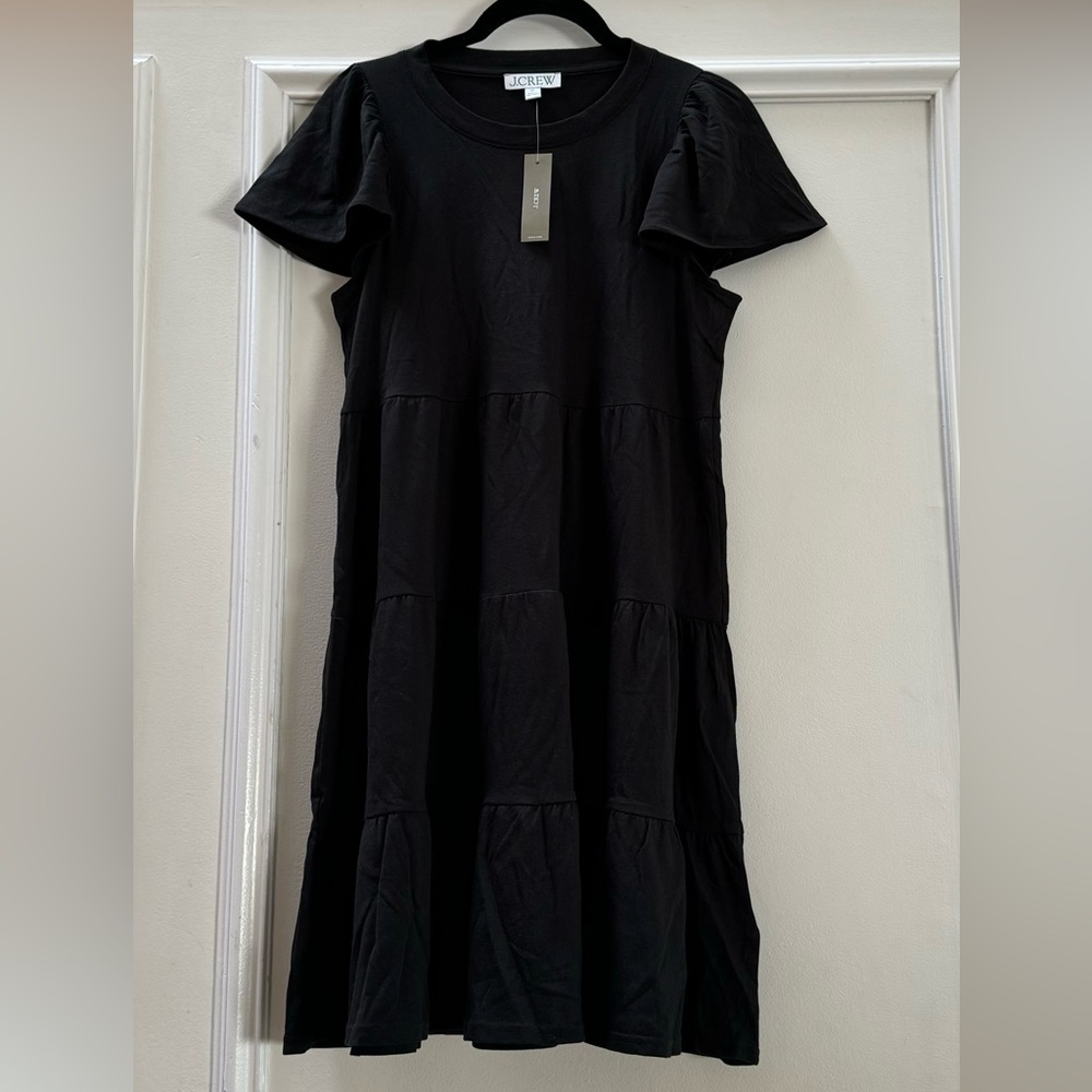 Black cotton mini dress